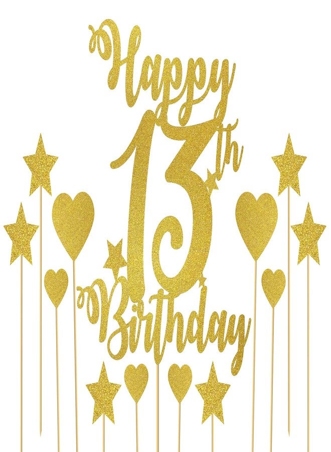 SVM CRAFT® Happy 13th Birthday Cake Topper - official 13 Teenager birthday cake topper 13th birthday cake topper - Image 1